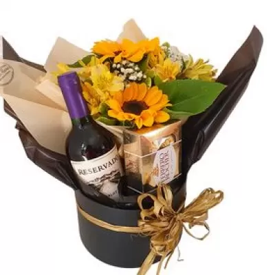 Box  de flores preto